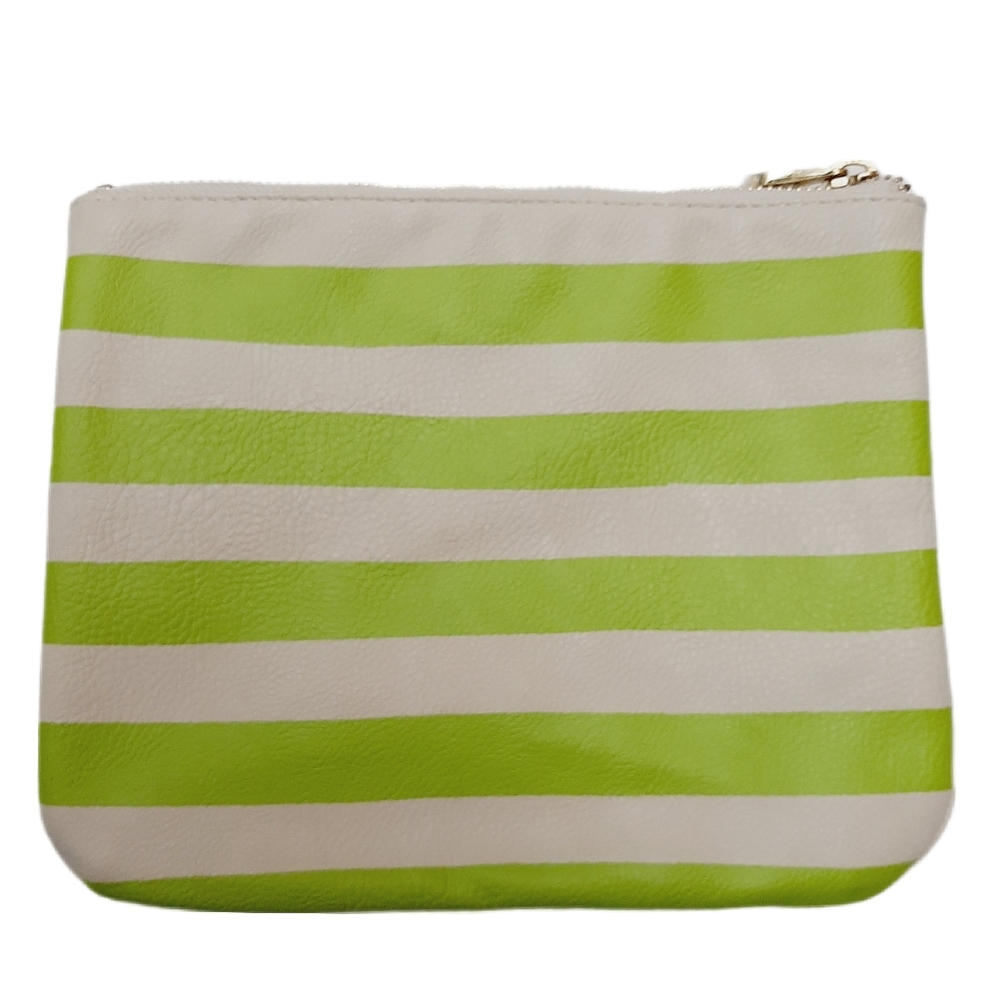 🍒4 for $20🍒 INDIGO Vegan Stripped Zip-Up Pouch Make-Up Bag